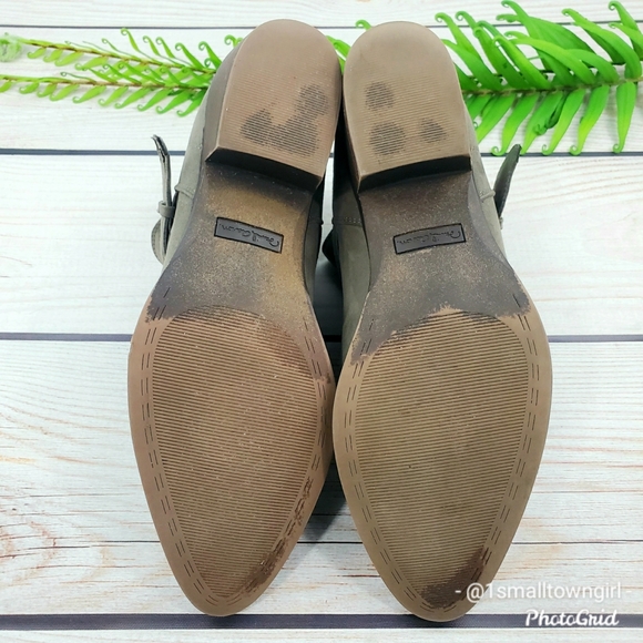 David Aaron Austin stack heel booties 10 beige - Picture 12 of 12